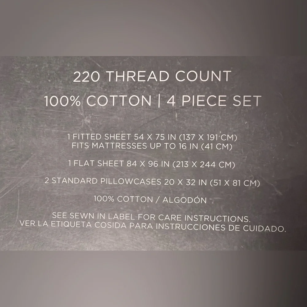 NWT Cannon 100% COTTON Full BED SHEET SET Marina WHITE Green